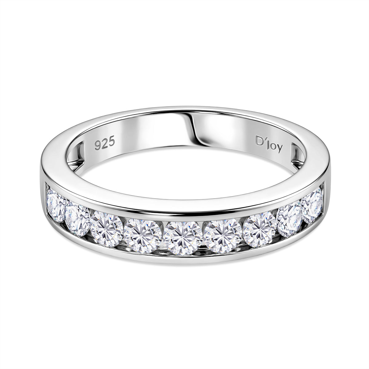 D'Joy Moissanit Ring 925 Silber Rhodiniert (Größe 19.00) ca. 1.00 ct