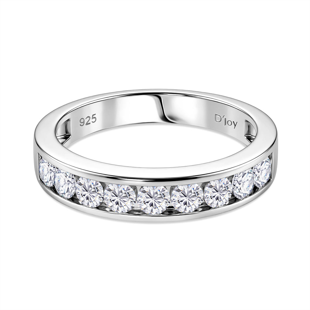 D'Joy Moissanit Ring 925 Silber Rhodiniert (Größe 19.00) ca. 1.00 ct