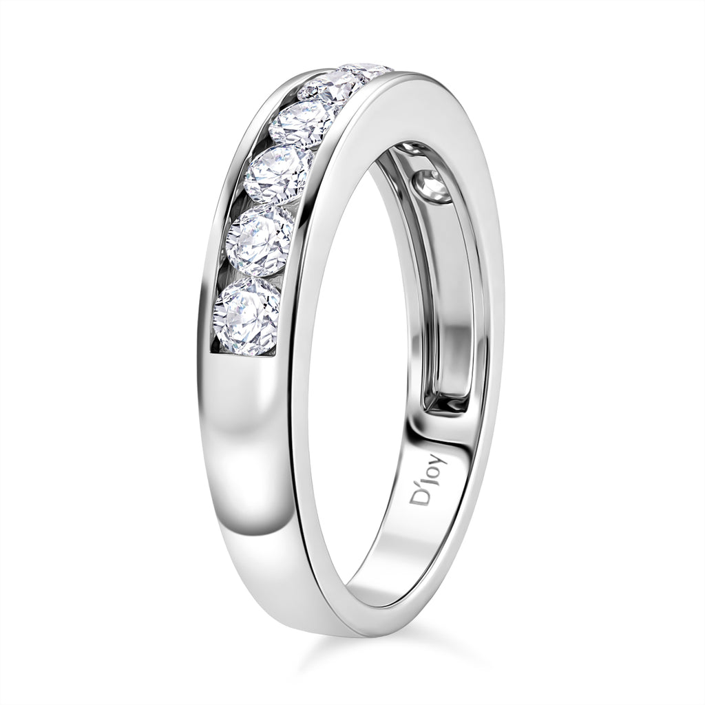 D'Joy Moissanit Ring 925 Silber Rhodiniert (Größe 19.00) ca. 1.00 ct