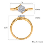 LUXURIANT DIAMOND - Lab Grown Diamant SI-GH Ring 925 Silber 750 Vergoldet (Größe 15.25) (10-15 Werktage Lieferzeit) ca. 0.25 ct
