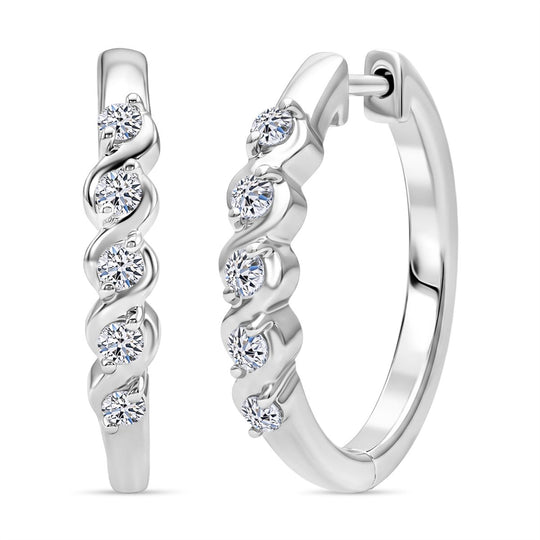 LUXURIANT 0,23 ct. SI-GH Labor Diamant Ohrringe, 925 Silber 750 Gelbgold Vermeil