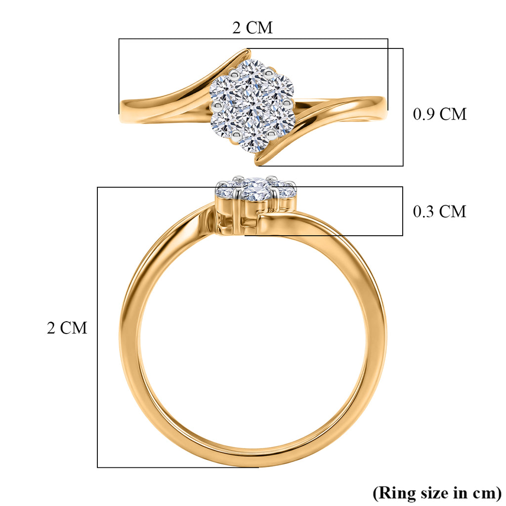 LUXURIANT DIAMOND - Lab Grown Diamant SI-GH Ring 925 Silber 750 Vergoldet (Größe 17.00) (10-15 Werktage Lieferzeit) ca. 0.25 ct