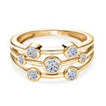 LUXURIANT DIAMOND - Lab Grown Diamant SI-GH Ring 925 Silber 750 Gelbgold vermeil (Größe 18.00) ca. 0.56 ct