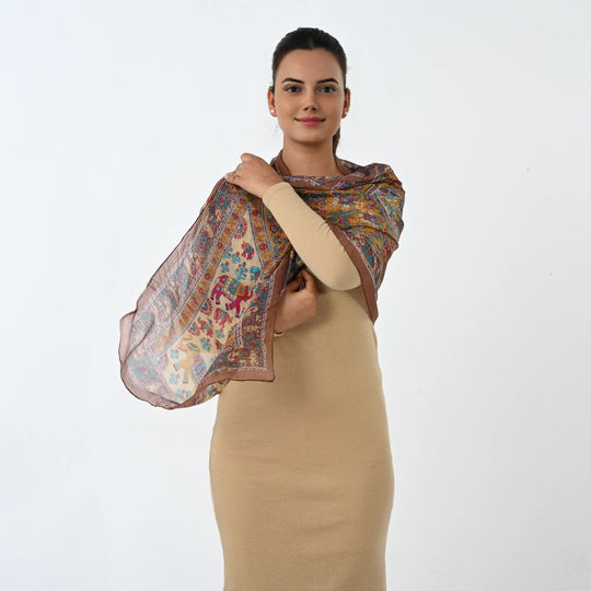 LA MAREY - Seidenschal 100% Seide 50 x 170 cm Rot