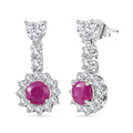 D'Joy AA Burmesischer Rubin, Moissanit Ohrringe 925 Silber Rhodiniert ca. 3,82 ct.