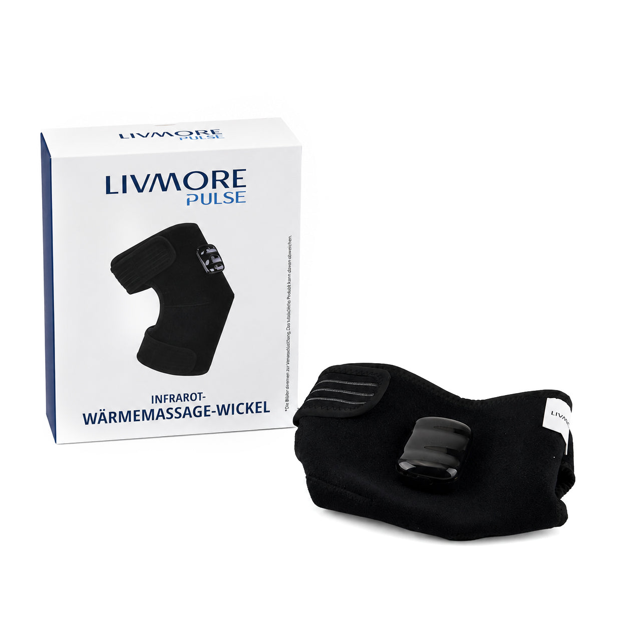 LIVMORE Infrarot-Wärme- und Vibrations-Massagewickel, Schulter/Knie/Ellbogen, wiederaufladbarer Akku mit 2500 mAh, 34x47cm, Schwarz