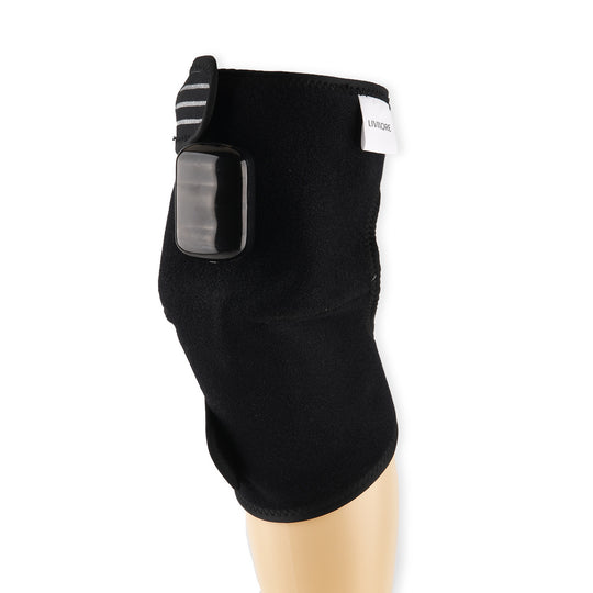 LIVMORE Infrarot-Wärme- und Vibrations-Massagewickel, Schulter/Knie/Ellbogen, wiederaufladbarer Akku mit 2500 mAh, 34x47cm, Schwarz