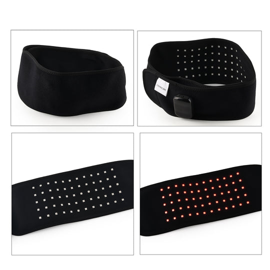 LIVMORE Infrarot-Heiz- und Vibrationsmassagegürtel, 118x14,5cm, wiederaufladbarer Akku mit 2500 mAh, Schwarz