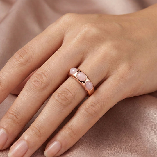 D'Joy AA Rosa Opal Ring 925 Silber 750 rosévergoldet (Größe 20.00) ca. 1,26 ct