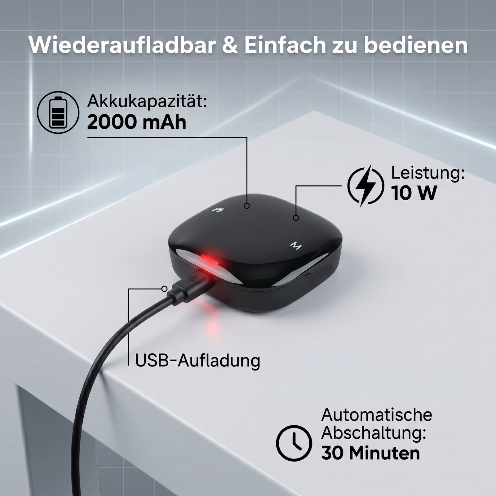 LIVMORE Handgelenkbandage mit Rotlicht und Infrarotlicht, 660nm und 850nm, Neopren, 41x9cm, Schwarz