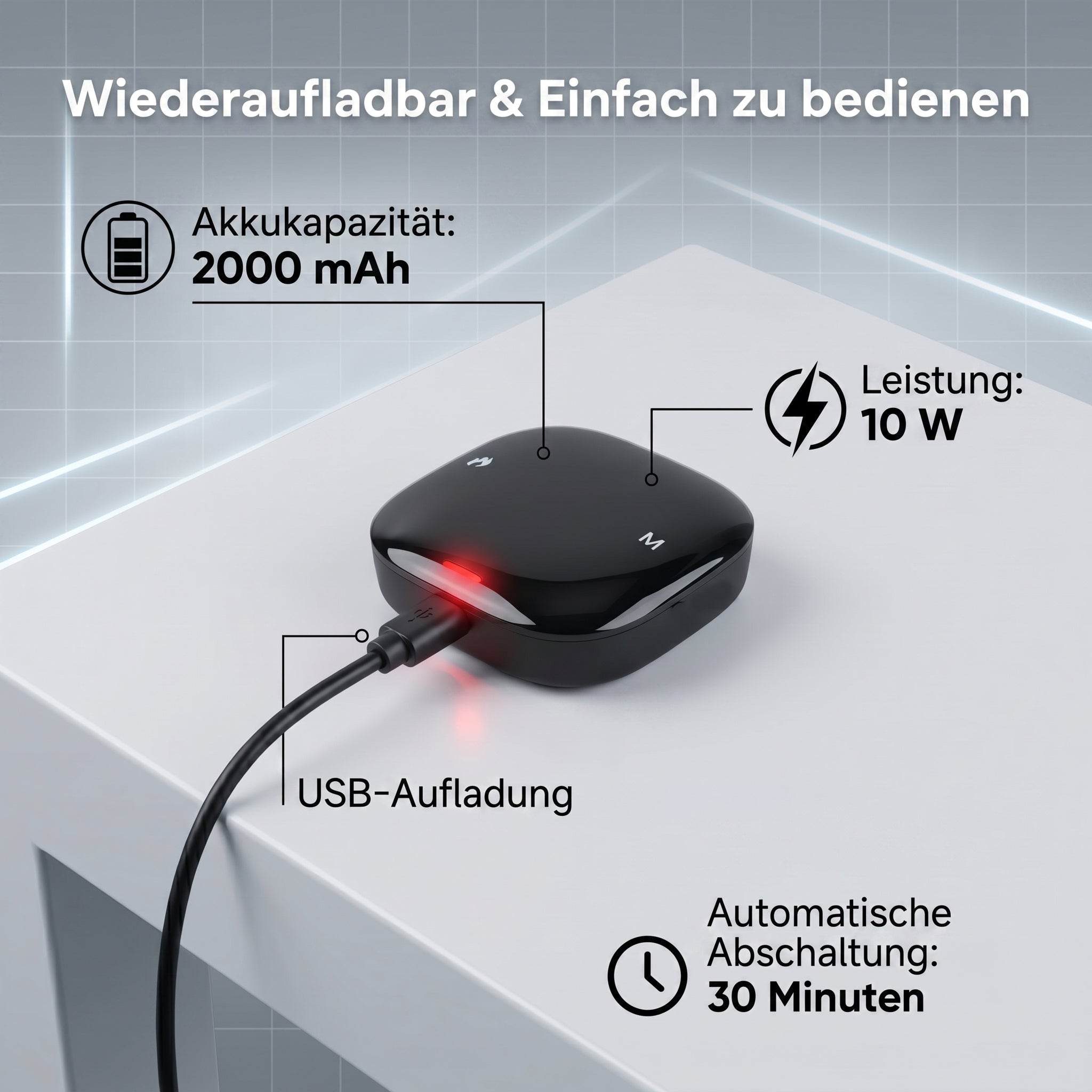 LIVMORE Handgelenkbandage mit Rotlicht und Infrarotlicht, 660nm und 850nm, Neopren, 41x9cm, Schwarz