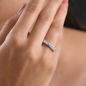 EVER TRUE Moissanit Ring Nickelfreies Messing (Größe 21.00) ca. 0,73 ct