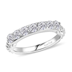 EVER TRUE Moissanit Ring Nickelfreies Messing (Größe 21.00) ca. 0,73 ct