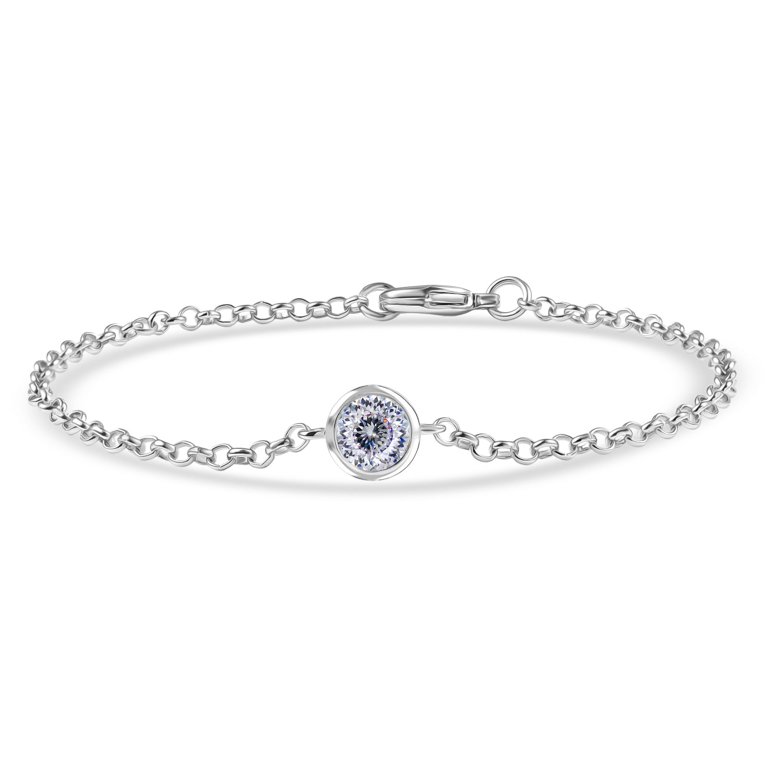 EVER TRUE 120 Facetten Moissanit Armband ca. 19 cm 316L Edelstahl ca. 0.97 ct
