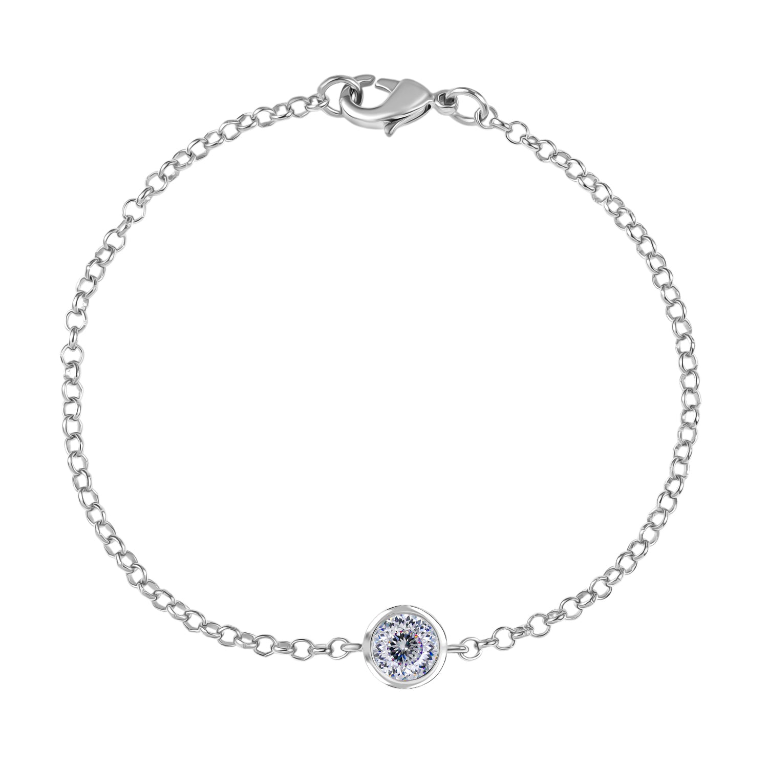 EVER TRUE 120 Facetten Moissanit Armband ca. 19 cm 316L Edelstahl ca. 0.97 ct