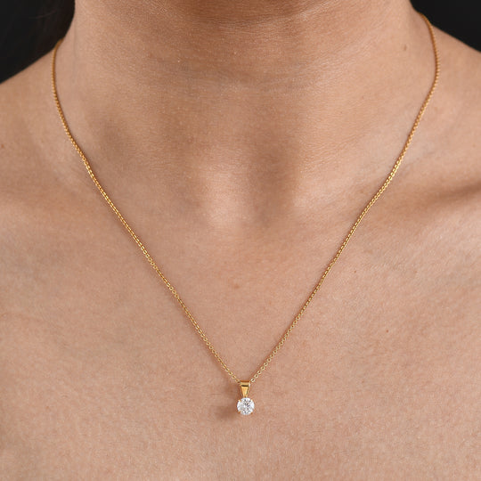 Moissanit Anhänger 925 Silber 750 Vergoldet ca. 0.48 ct