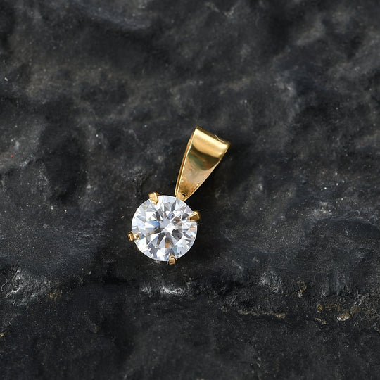 Moissanit Anhänger 925 Silber 750 Vergoldet ca. 0.48 ct