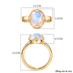 EVER TRUE AAA Regenbogen Mondstein Ring Nickelfreies Messing (Größe 18.00) ca. 3,94 ct