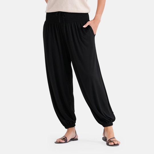 LA MAREY Jersey Komforthose mit Smokbund, Einheitsgröße, Schwarz