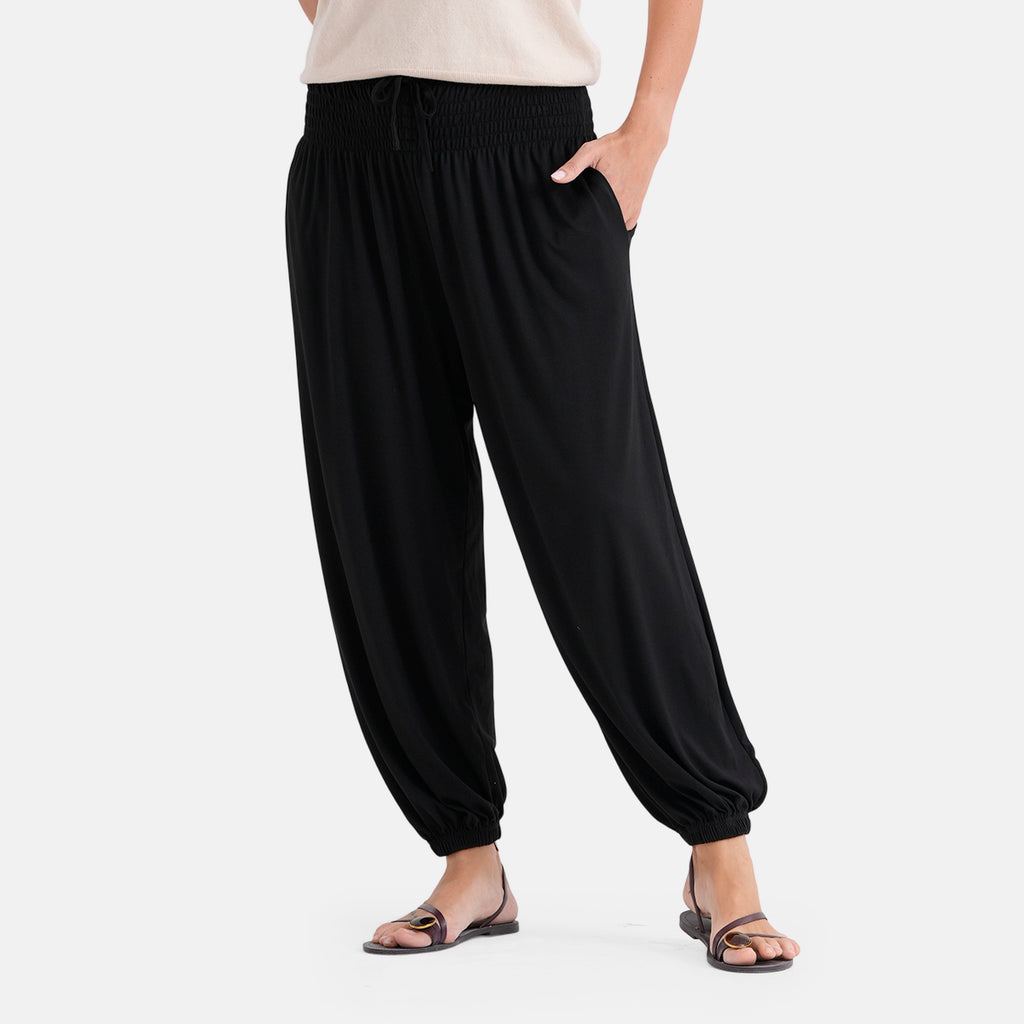 LA MAREY Jersey Komforthose mit Smokbund, Einheitsgröße, Schwarz