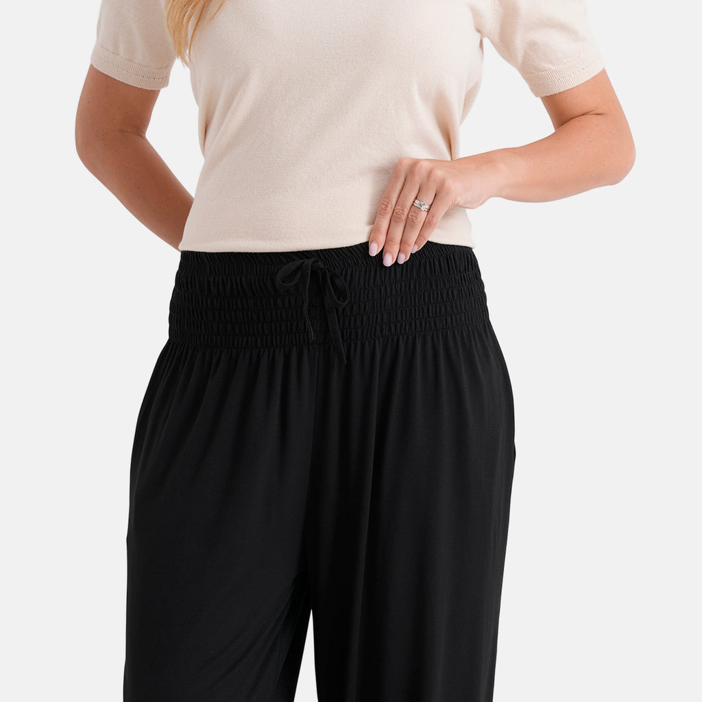 LA MAREY Jersey Komforthose mit Smokbund, Einheitsgröße, Schwarz