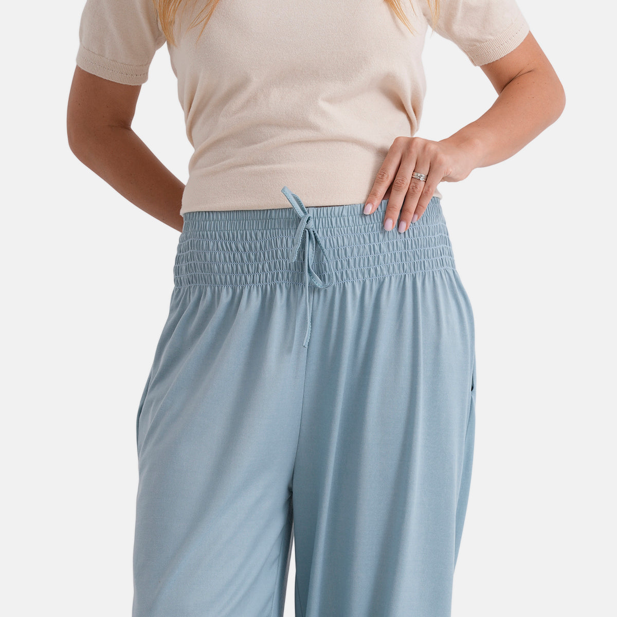 LA MAREY Jersey Komforthose mit Smokbund, Einheitsgröße, Schwarz