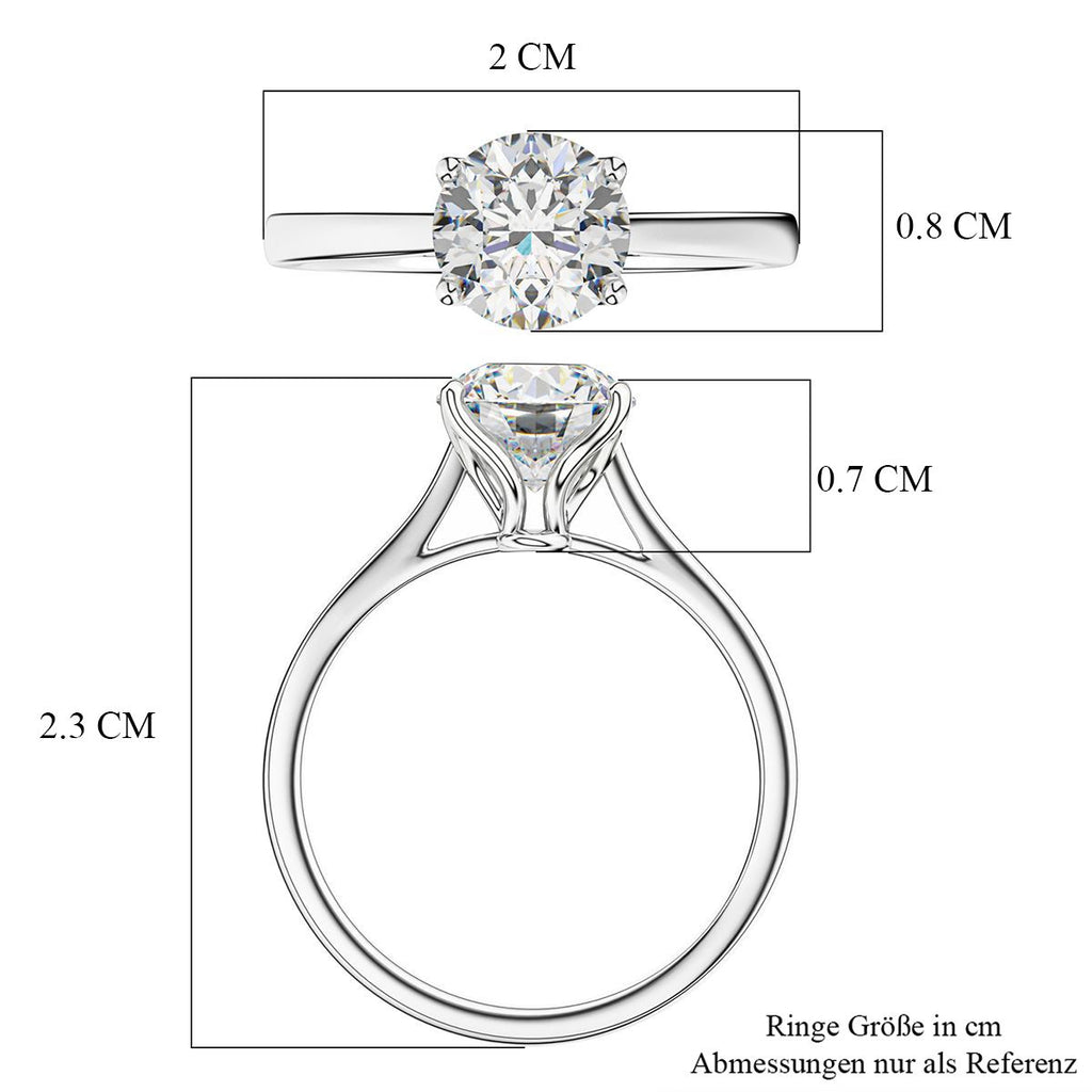 LUXURIANT DIAMOND - Lab Grown Diamant VS-E IGI zertifiziert Ring 950 Platin (Größe 18.00) ca. 2,00 ct