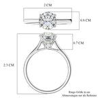 LUXURIANT DIAMOND - Lab Grown Diamant VS-E IGI zertifiziert Ring 950 Platin (Größe 18.00) ca. 2,00 ct