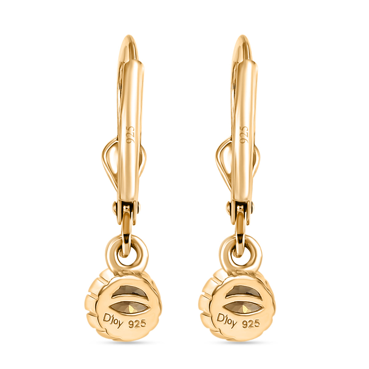 D'Joy AA Natürlicher goldener Tansanit Ohrringe 925 Silber 750 Gelbgold Vermeil ca. 0.56 ct