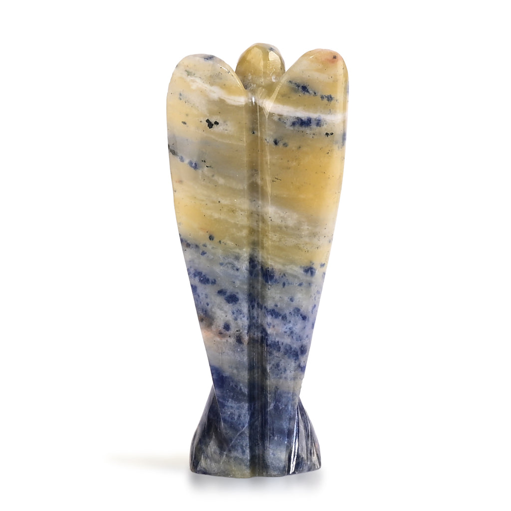 LIVMORE Handgeschnitzte Schutzengel Figur Sodalith ca. 7,62 cm Dunkelblau