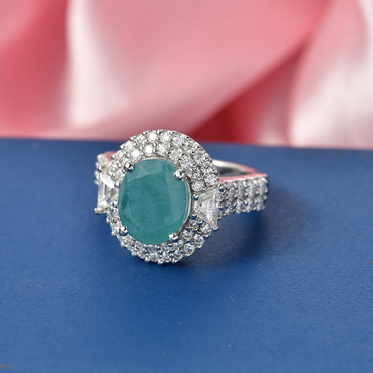 D'Joy AA Grandidierit, Moissanit Ring 925 Silber Rhodiniert (Größe 18.00)   (10-16 Werktage Lieferzeit) ca. 4,30 ct