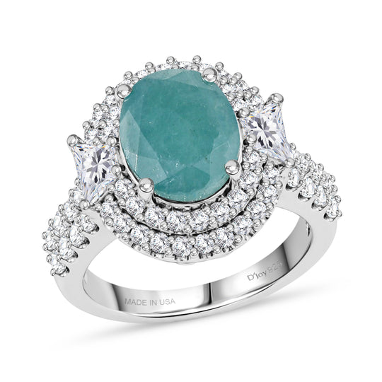 D'Joy AA Grandidierit, Moissanit Ring 925 Silber Rhodiniert (Größe 18.00)   (10-16 Werktage Lieferzeit) ca. 4,30 ct