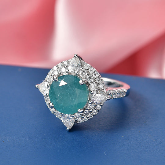D'Joy AA Grandidierit, Moissanit Ring 925 Silber Rhodiniert (Größe 16.50)   (10-16 Werktage Lieferzeit) ca. 4,42 ct
