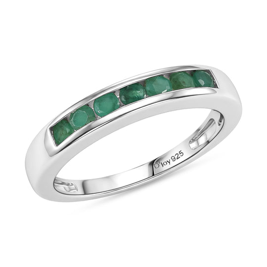 D'Joy AA Socoto Smaragd Ring 925 Silber Antik-silber-Plattierung (Größe 20.00) ca. 0,43 ct