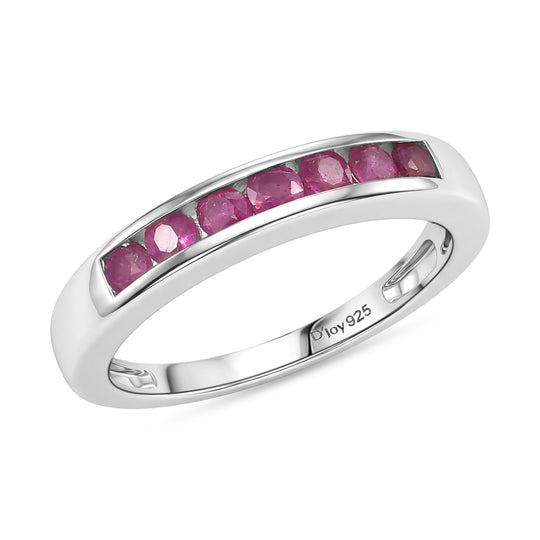D'Joy AA Afrikanischer Rubin (Fissure gefüllt) Ring 925 Silber Antik-silber-Plattierung (Größe 19.00) ca. 0,75 ct