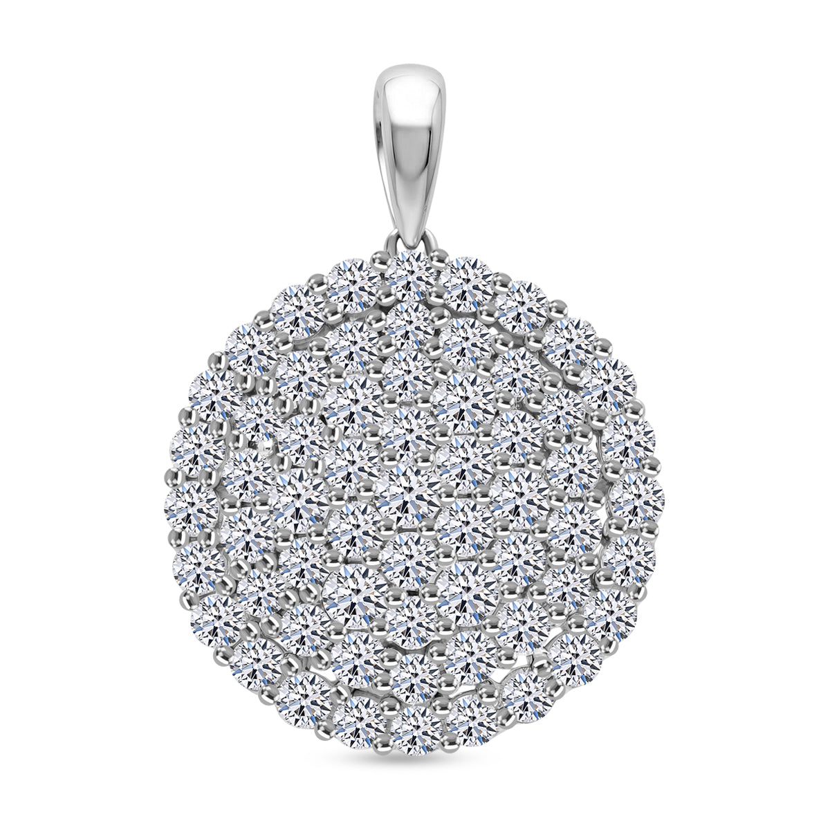 LUXURIANT DIAMOND - Lab Grown Diamant SI-GH Anhänger 925 Silber Rhodiniert ca. 3,00 ct.