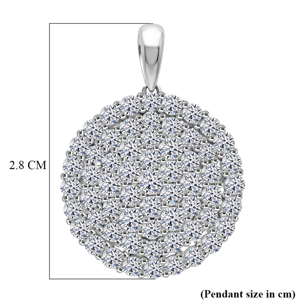 LUXURIANT DIAMOND - Lab Grown Diamant SI-GH Anhänger 925 Silber Rhodiniert ca. 3,00 ct.