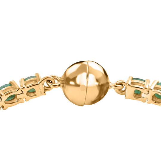 D'Joy AA Socoto Smaragd Armband ca. 18 cm 925 Silber 750 Gelbgold Vermeil ca. 5,80 ct.
