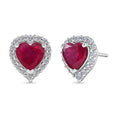 D'Joy AA Niassa Rubin, Moissanit Ohrringe 925 Silber Rhodiniert   (10-16 Werktage Lieferzeit) ca. 3,40 ct.