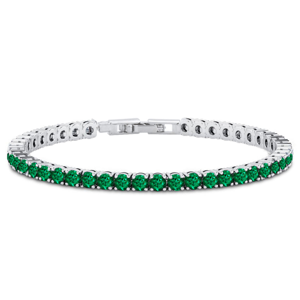 Grüner Zirkonia Armband ca. 19 cm Nickelfreies Messing