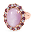 EVER TRUE Kunzit, Natürlicher Rhodolith Granat Ring Nickelfreies Messing Roségoldfarben (Größe 16.00) ca. 13.22 ct