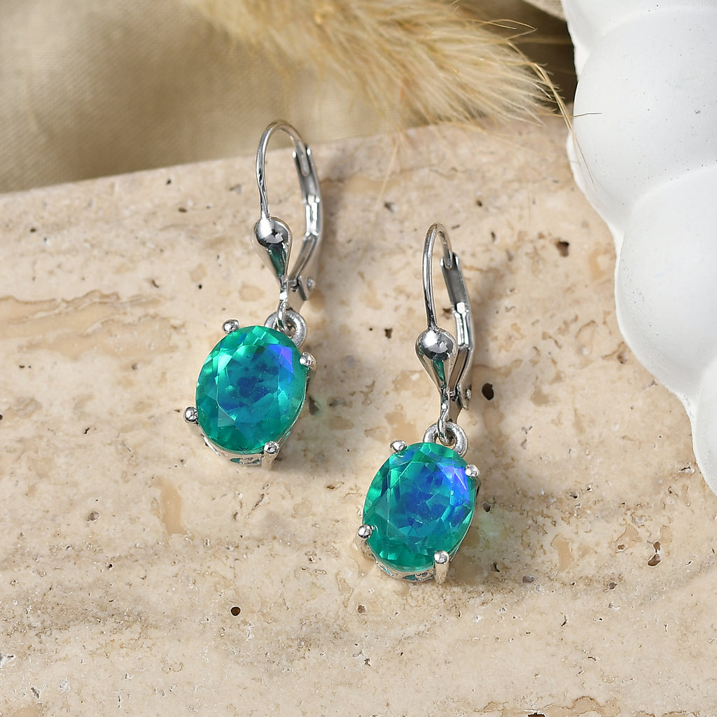 D'Joy Pfau Quarz Triplette Ohrringe 925 Silber Rhodiniert ca. 5,75 ct.
