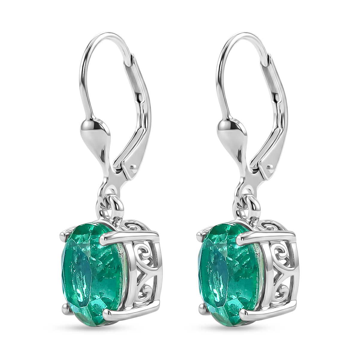 D'Joy Pfau Quarz Triplette Ohrringe 925 Silber Rhodiniert ca. 5,75 ct.
