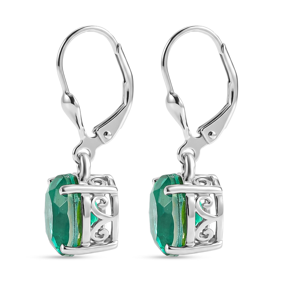 D'Joy Pfau Quarz Triplette Ohrringe 925 Silber Rhodiniert ca. 5.75 ct