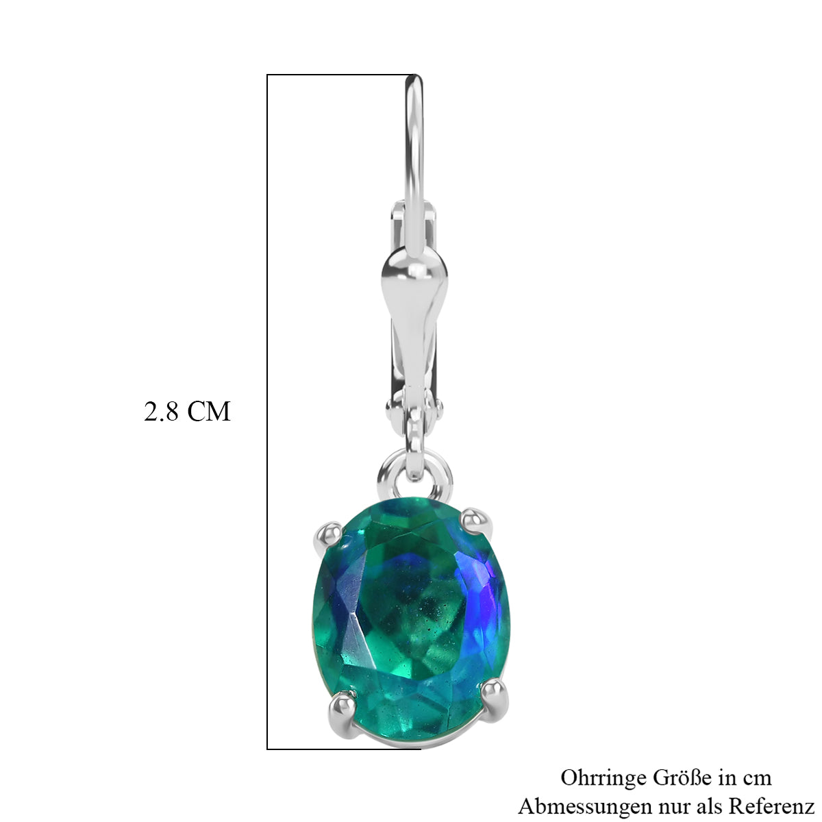 D'Joy Pfau Quarz Triplette Ohrringe 925 Silber Rhodiniert ca. 5.75 ct