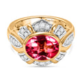 EVER TRUE Sunset Quarz Triplette, Weißer Zirkon Ring Nickelfreies Messing Bicolor (Größe 17.00) ca. 4.32 ct