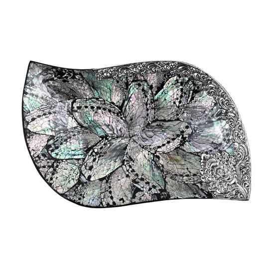 Royal Bali - Abalone Muschel Blattförmige Dekoschale, 925 Silber