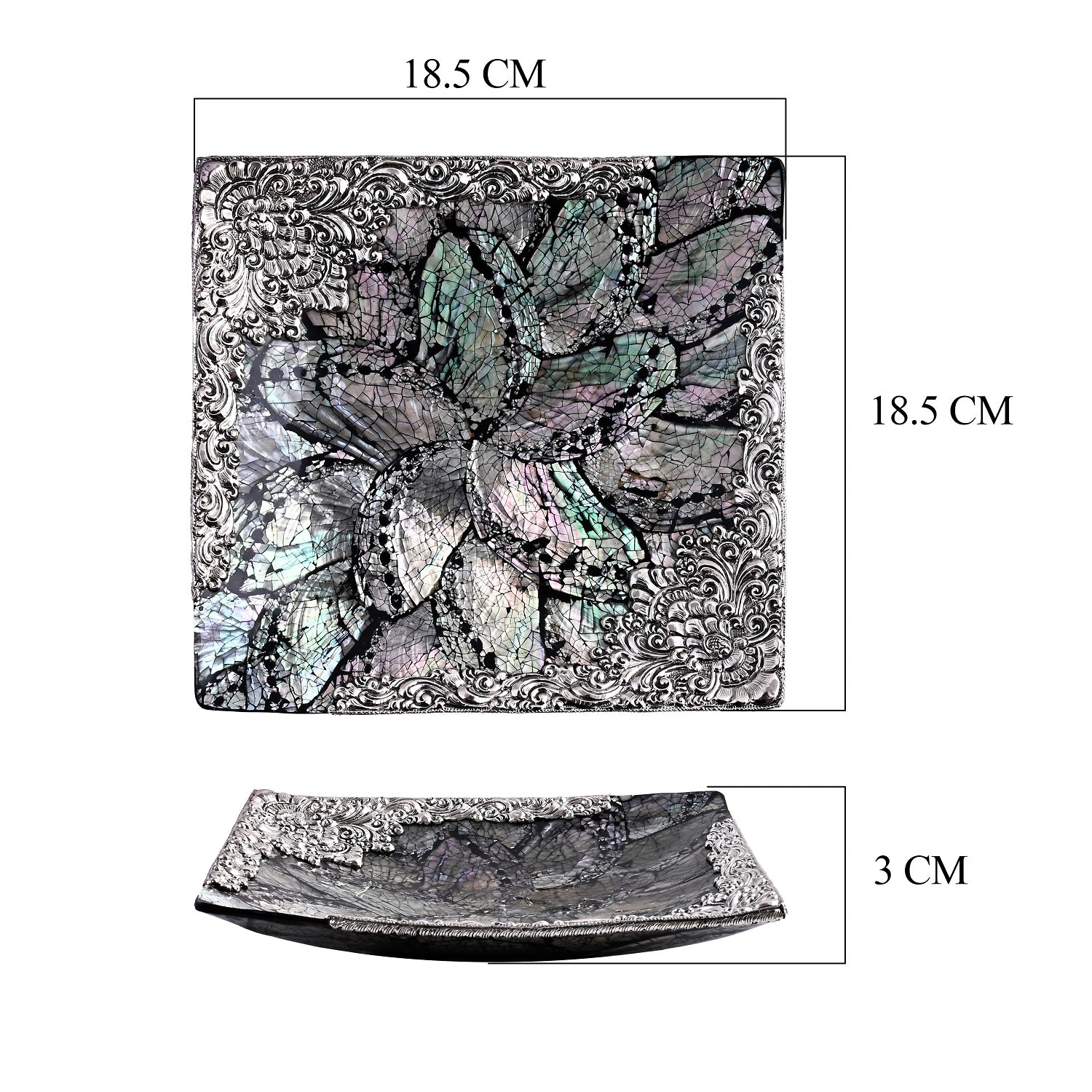 Royal Bali - Abalone Muschel Rechteckige Dekoschale 925 Silber