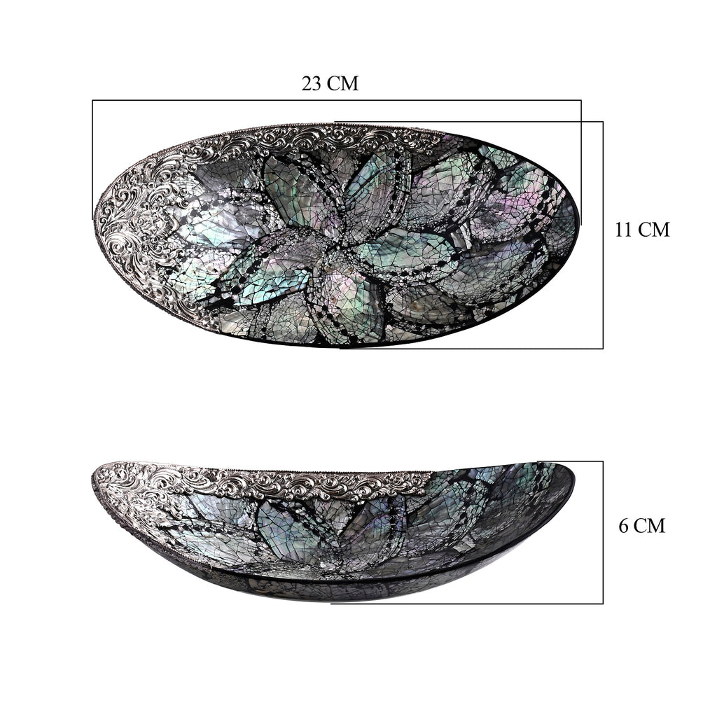 Royal Bali - Abalone Muschel Ovale Dekoschale, 925 Silber