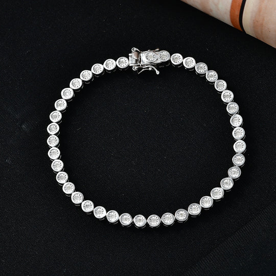 D'Joy Natürlicher Champagner Diamant Armband ca. 20 cm 925 Silber 750 Roségold Vermeil ca. 0.35 ct